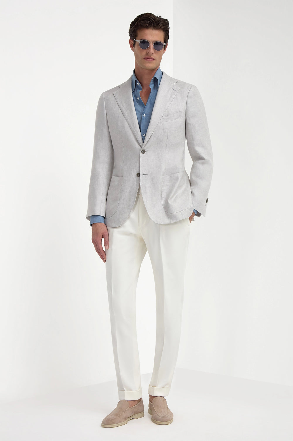 Stone linen jacket - Made in Italy