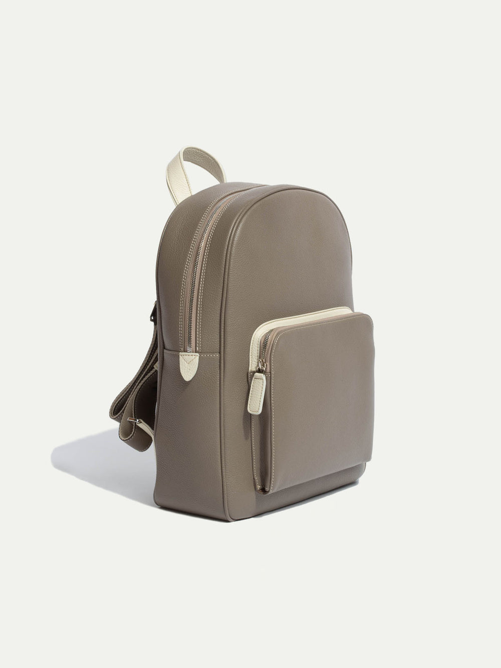 Taupe leather backpack - Made in Italy