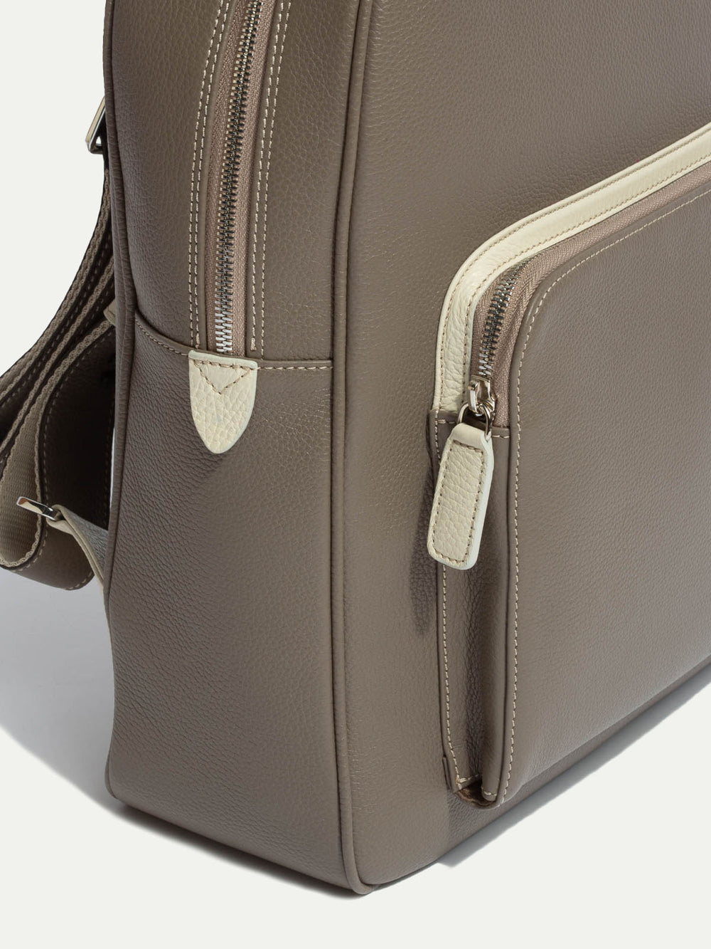 Taupe leather backpack - Made in Italy