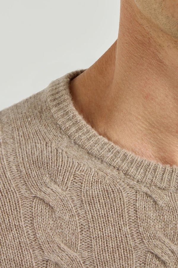 Cable Knit Sweater, Taupe Sweater, Merino Wool Sweater, Italian Wool Sweater, Italian Taupe Sweater, Pull en maille torsadée, pull en taupe, pull en laine mérinos, pull en laine italienne, pull en taupe italienne, Maglia a cavi, maglia taupe, maglia in lana merino, maglia in lana italiana, maglia taupe italiana,