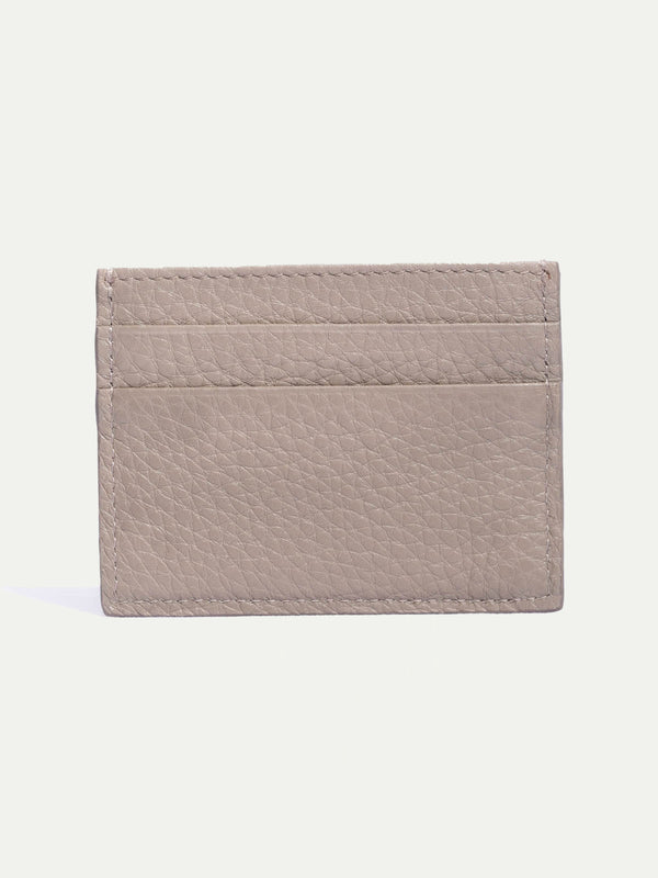 Taupe leather card holder - Made in Italy