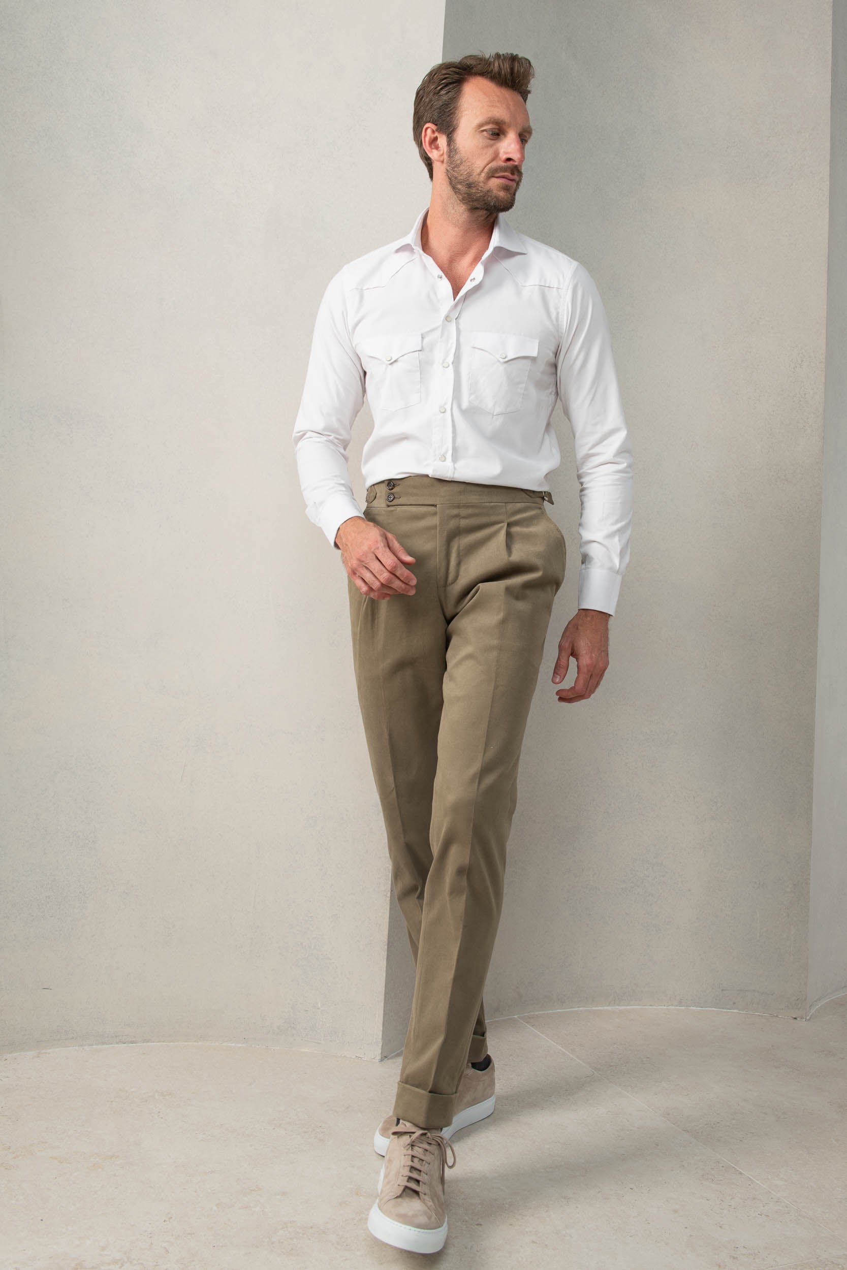 taupe cotton trousers 1