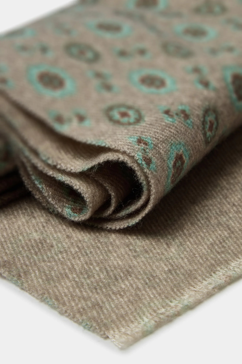 Taupe fancy reversible scarf - Made in Italy