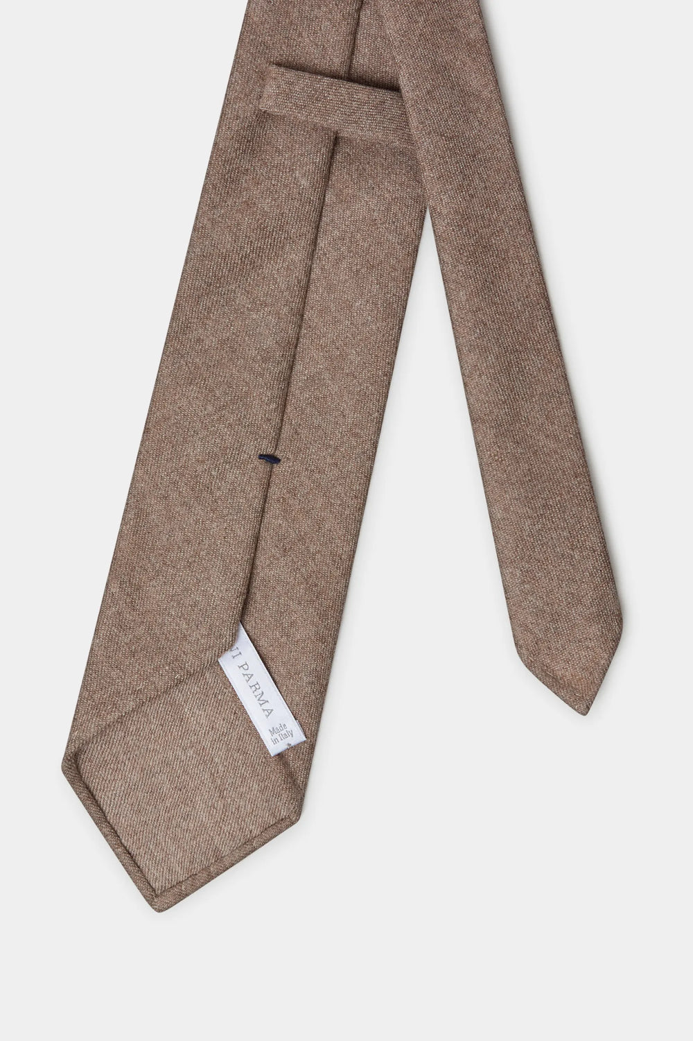 Taupe flannel tie - Hand Made In Italy