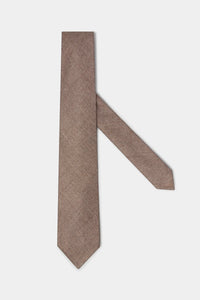 Taupe flannel tie - Made In Italy