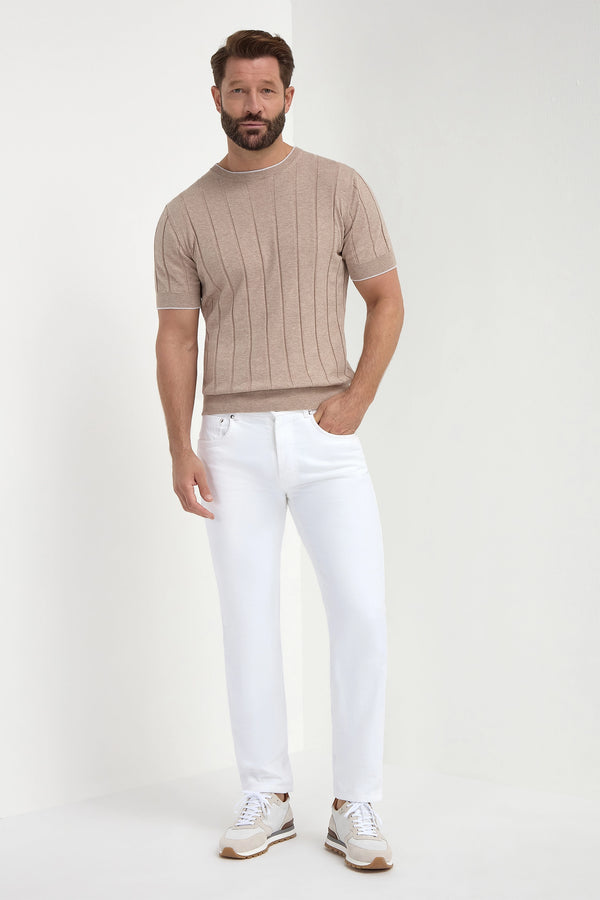 High-end taupe ribbed t-shirt, Italian taupe ribbed shirt, luxury men’s ribbed t-shirt, premium Italian ribbed cotton t-shirt, elegant men’s casual t-shirt, handcrafted Italian t-shirt, classic taupe ribbed tee, stylish ribbed t-shirt, t-shirt côtelé taupe fabriqué en Italie, t-shirt italien côtelé taupe, t-shirt de luxe pour homme, t-shirt en coton côtelé italien, t-shirt élégant taupe, t-shirt in cotone taupe a coste fatto in Italia, t-shirt elegante italiano