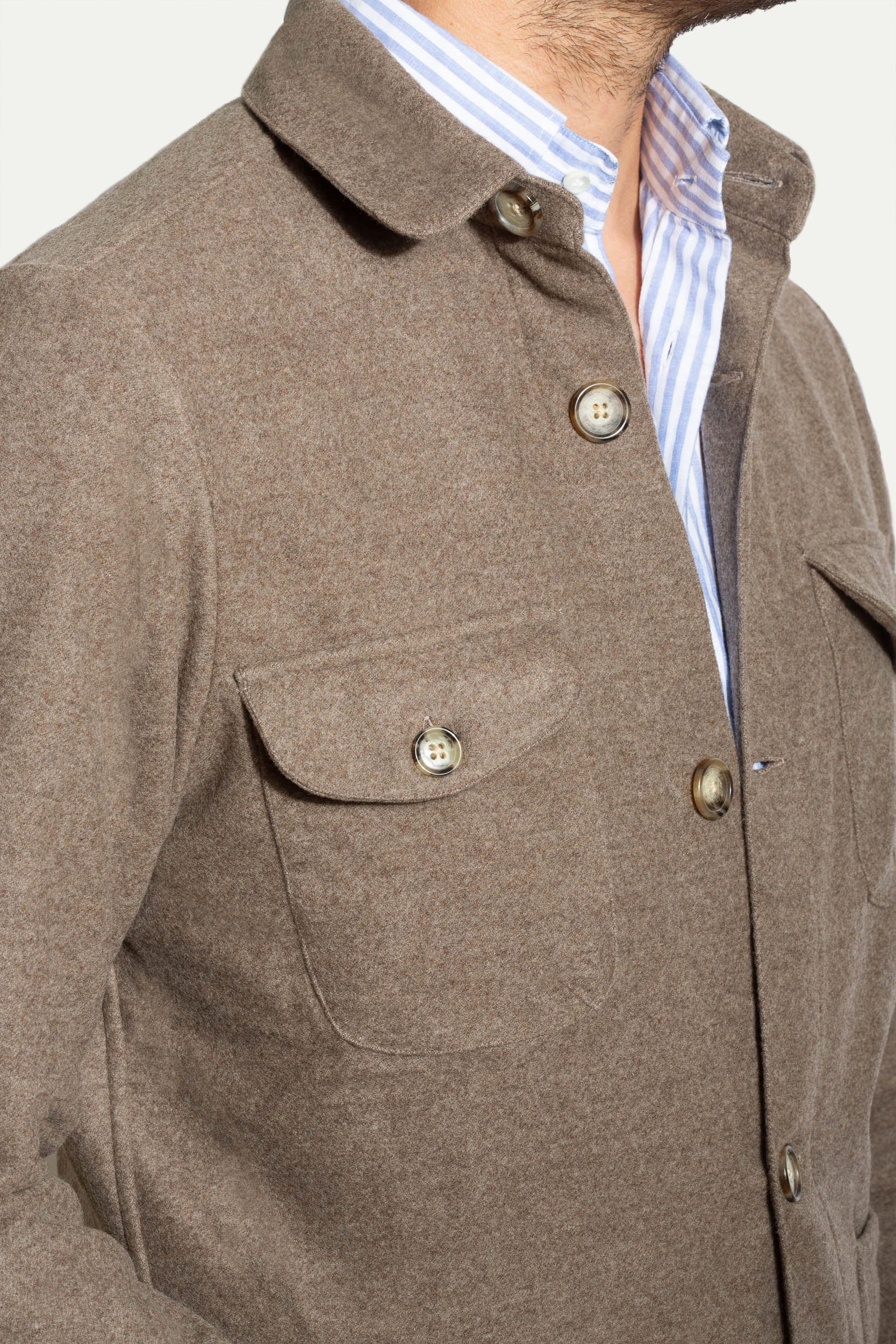 Taupe Safari Jacket flannel Super 180'S – Made in Italy