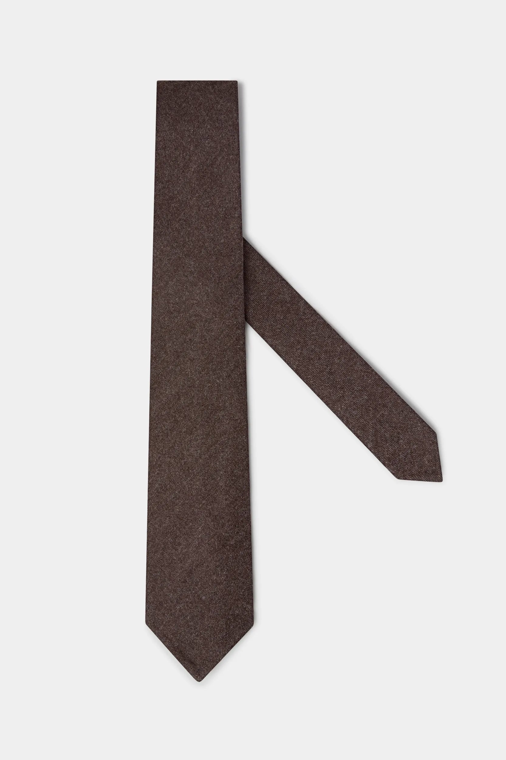 Tobacco flannel tie - Hand Made In Italy