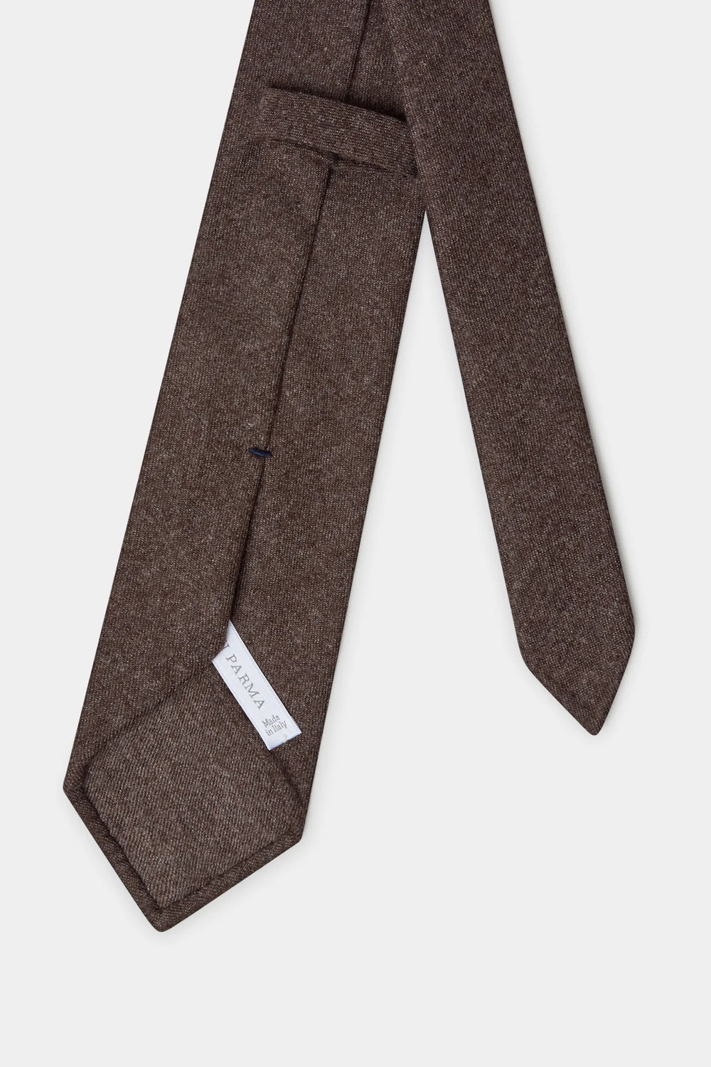 Tobacco flannel tie - Hand Made In Italy