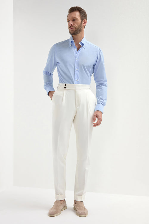 Pantaloni Soragna in cotone bianco - Made in Italy