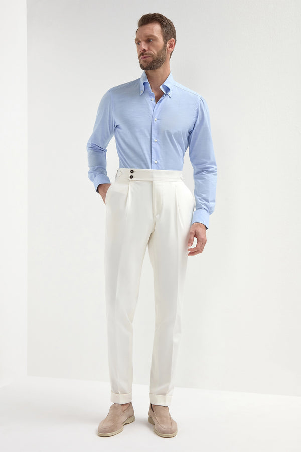 White cotton Soragna trousers - Made in Italy