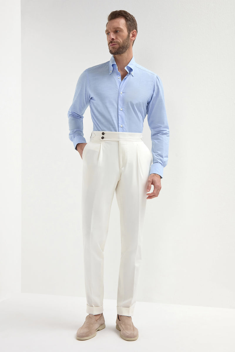 Pantaloni Soragna in cotone bianco - Made in Italy