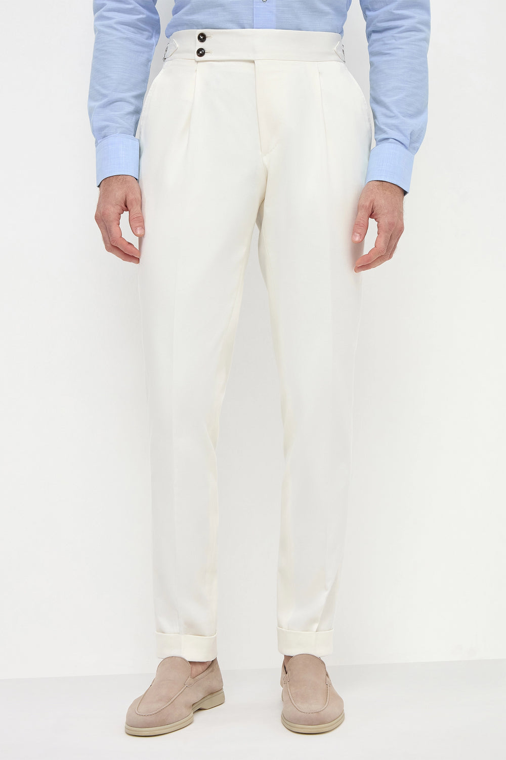 Pantaloni Soragna in cotone bianco - Made in Italy