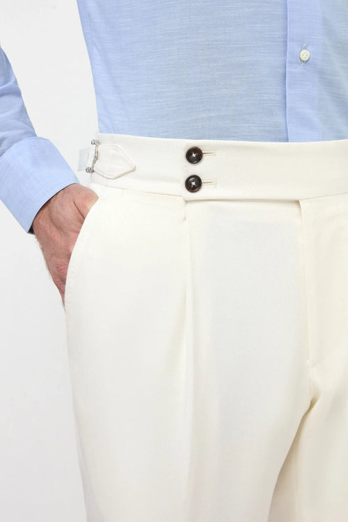 White cotton Soragna trousers - Made in Italy