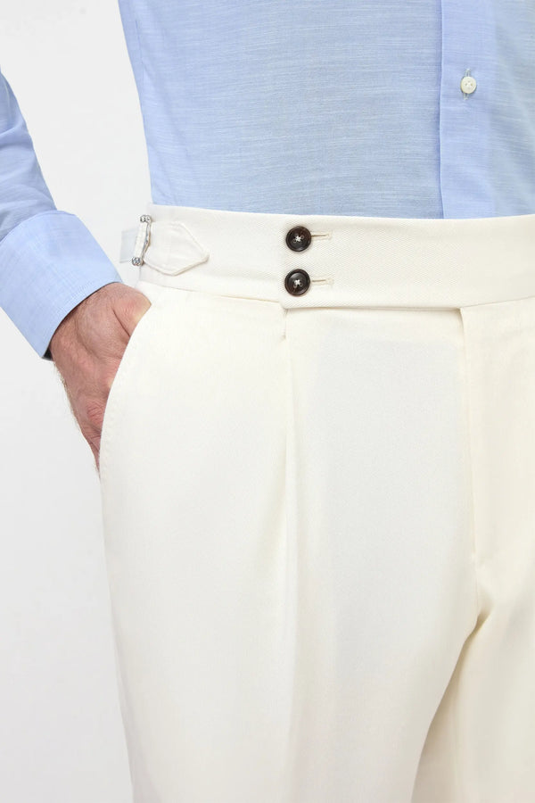 White cotton Soragna trousers - Made in Italy