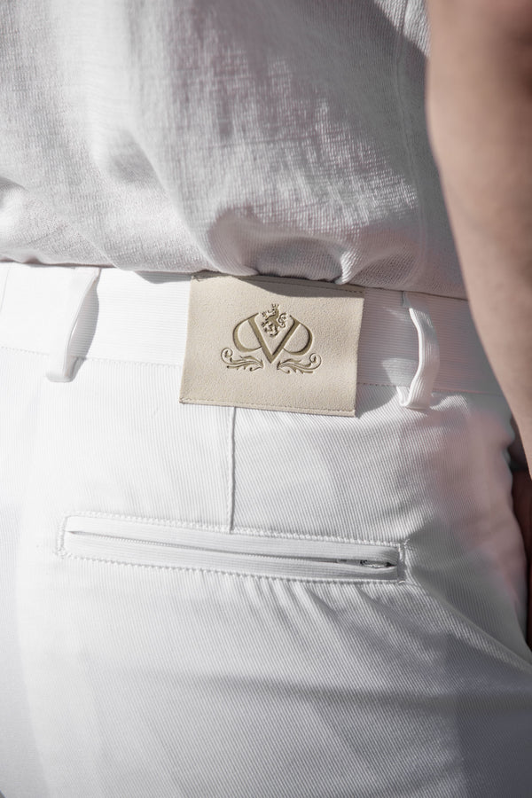 White Cotton trousers, Sirmione Trousers, Cotton Trousers with Coin pocket, White summer cotton trousers, Pantalon en coton blanc, Pantalon Sirmione, Pantalon en coton avec poche à monnaie, Pantalon d'été en coton blanc, Pantaloni in cotone bianco, Pantaloni Sirmione, Pantaloni in cotone con tasca portamonete, Pantaloni estivi in cotone bianco,