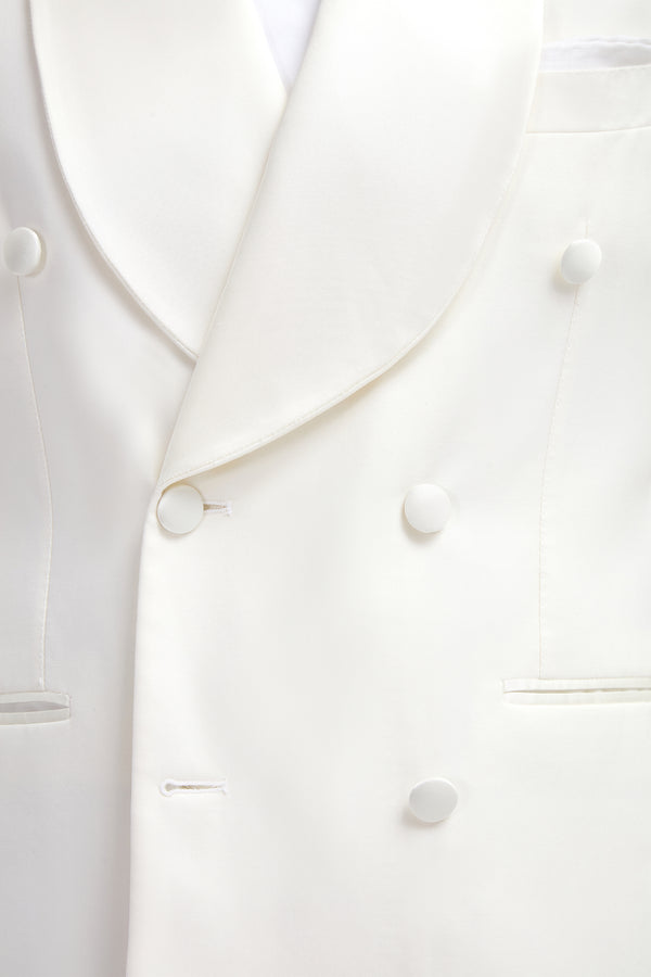 White double breasted tuxedo jacket - Made in Italy