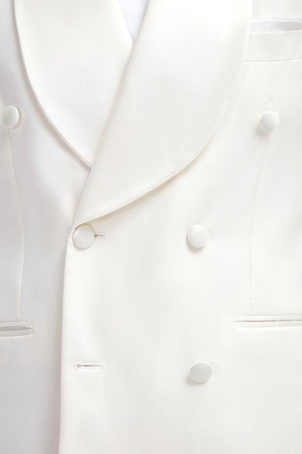 White double breasted tuxedo jacket - Made in Italy