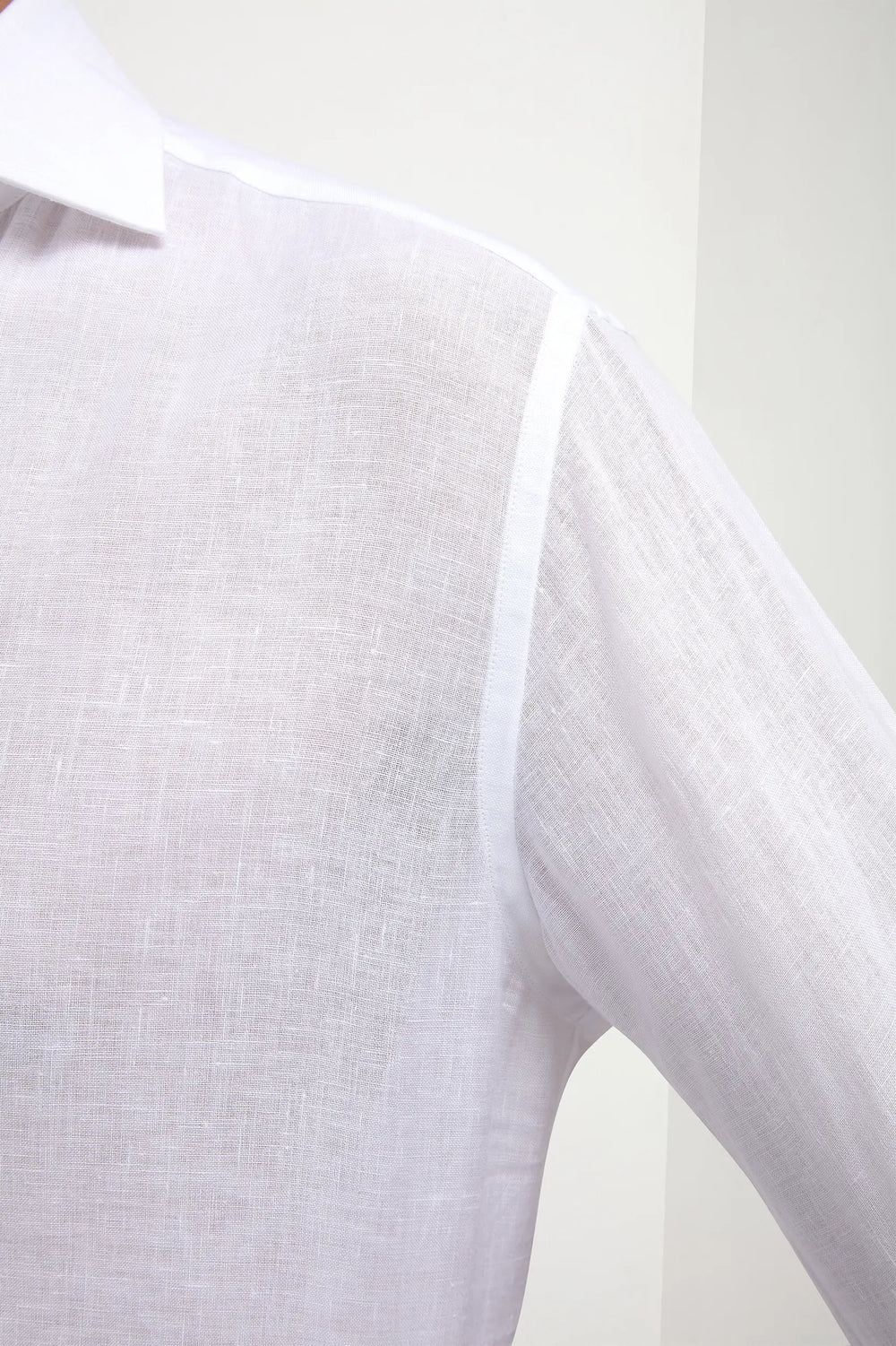 Camicia popover in lino bianco - Made in Italy