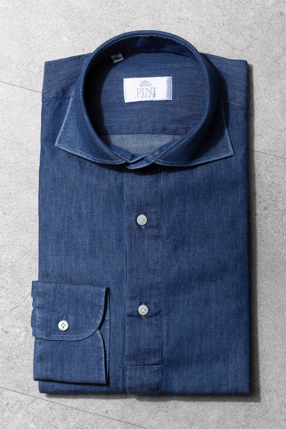 Denim popover shirt - Made in Italy