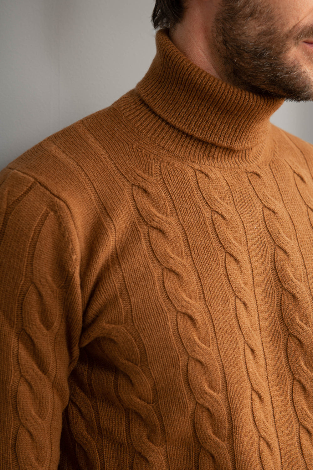 Cognac turtleneck – Made in italy