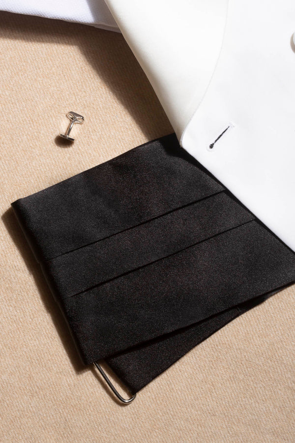 Black Silk Cummerbund - Made in Italy