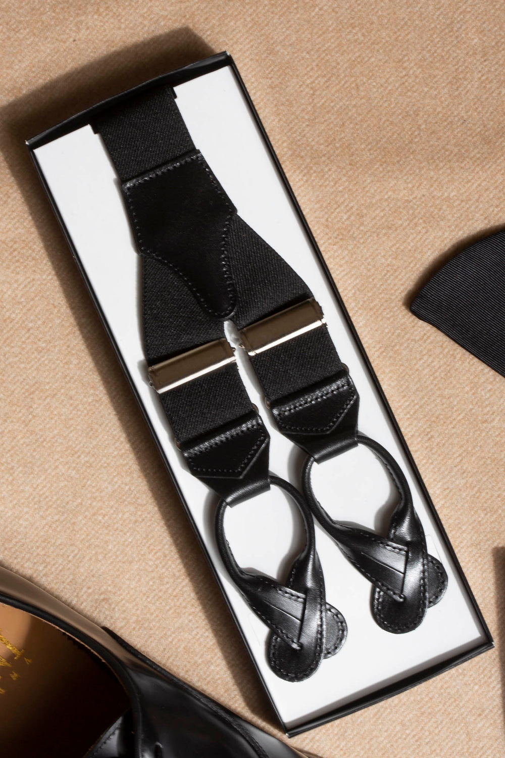 Black suspenders - Made in Italy