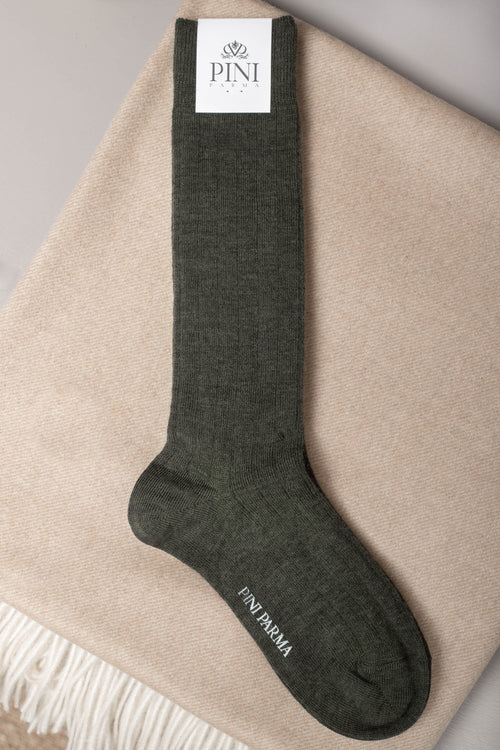 Green - Super durable Wool short socks - Made in Italy