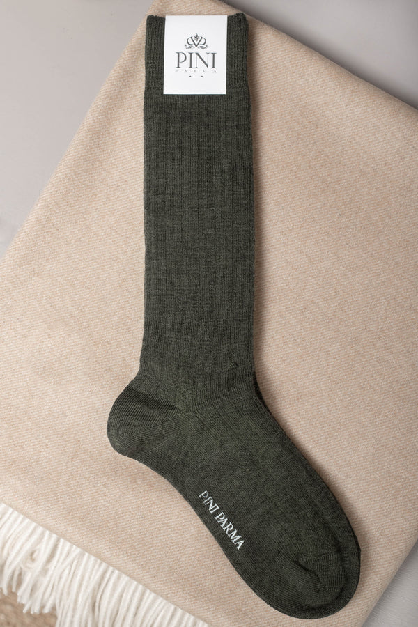 Vert - Chaussettes courtes en laine ultra résistantes - Made in Italy