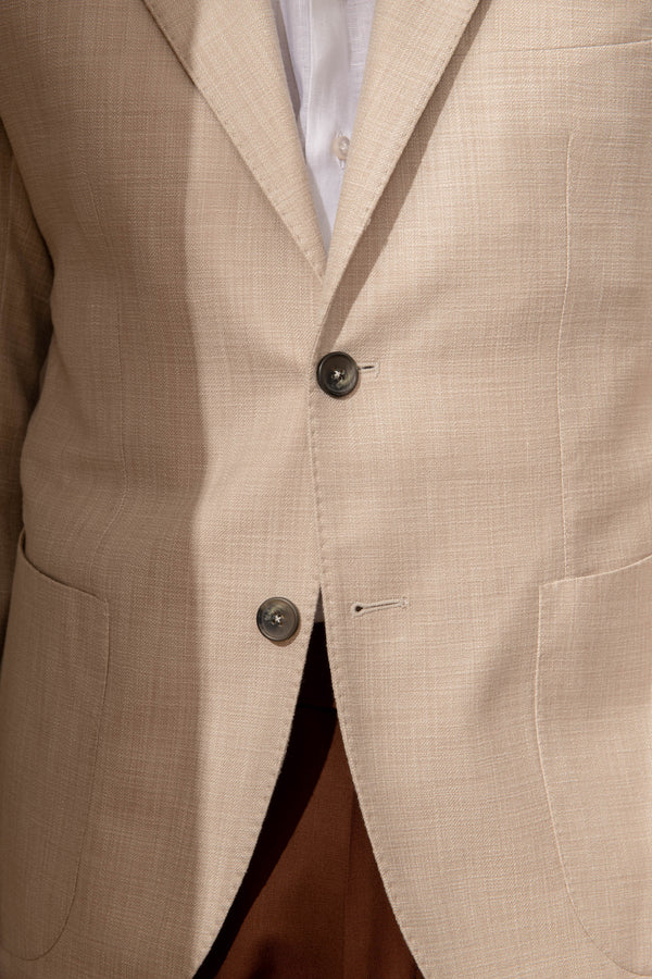 Beige jacket in cotton and silk - Made in Italy