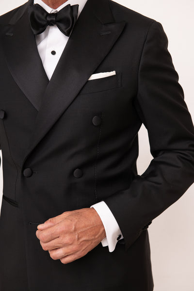 Black double breasted tuxedo - Made in Italy - Pini Parma