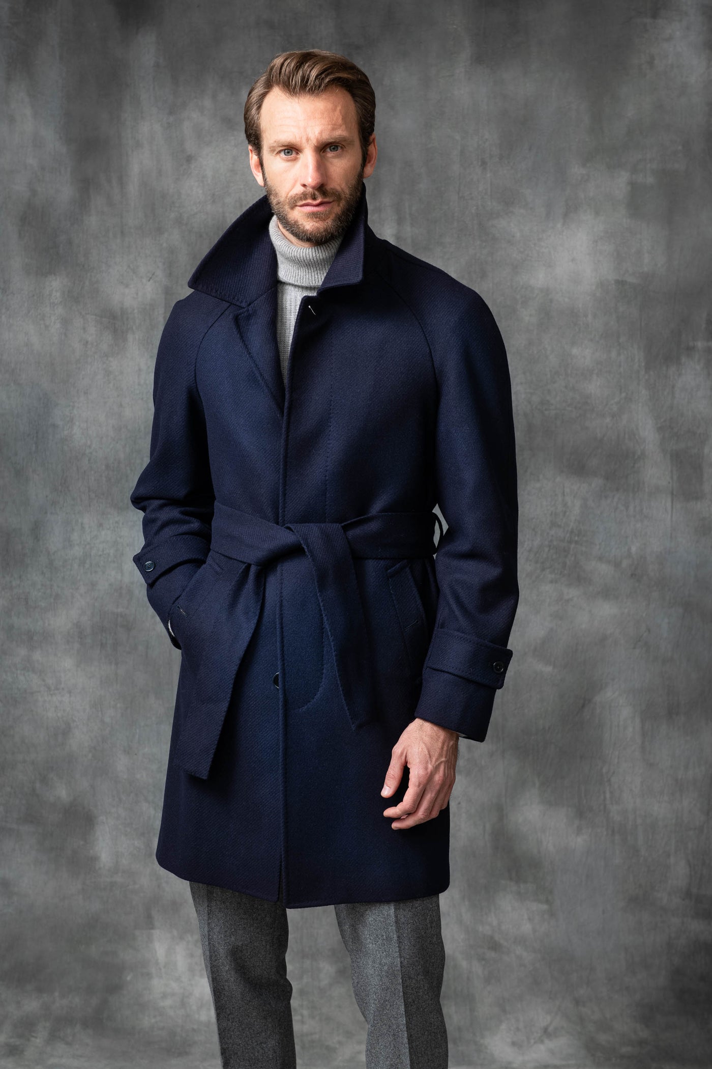 Wool Cashmere Raglan Coat 