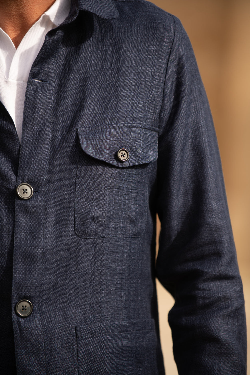 Veste Safari Bleue – Made in Italy