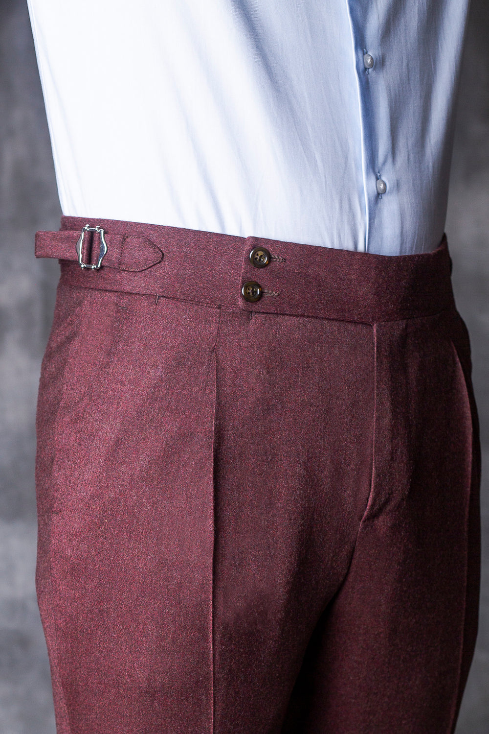 gurkha flannel trousers, gurkha bordeaux pant, pantalon grukha bordeaux flanelle, pantalon bordeaux gurkha laine, pantalon flanelle homme, pantalone bordeaux gurkha flanella