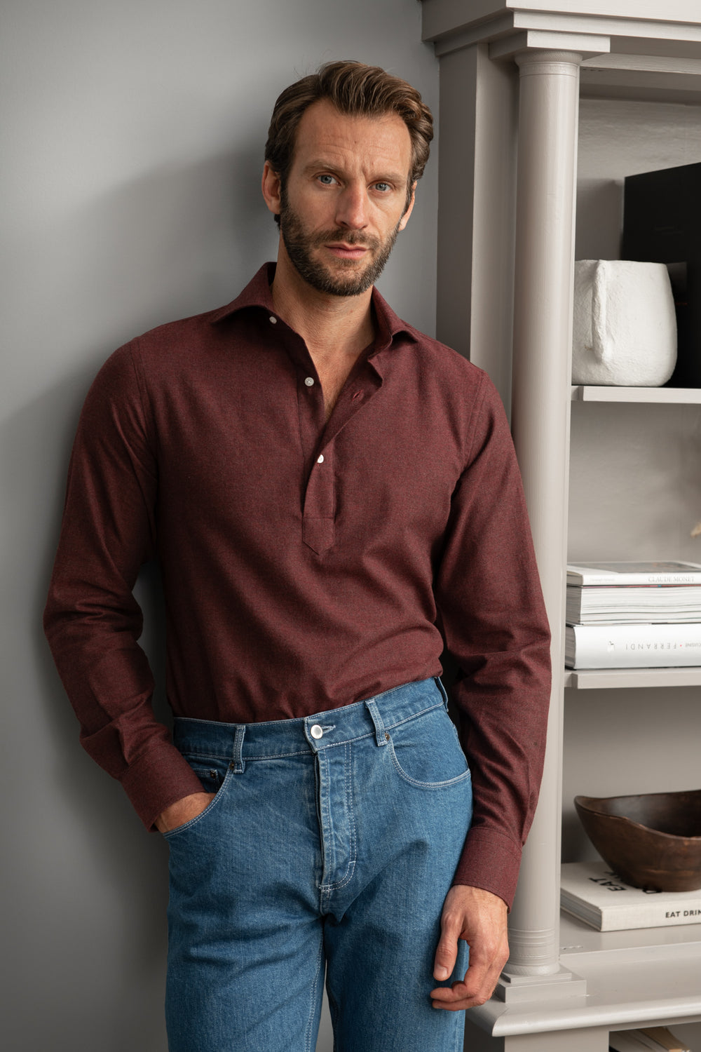 camicia in flanella, flanella italiana, camicia in flanella bordeaux, stile italiano,popover bordeaux, chemise en flanelle,flanelle italienne,chemise en flanelle bordeaux,style italien,popover bordeaux, flannel shirt,italian flannel,burgundy flannel shirt,italian style,burugndy  popover