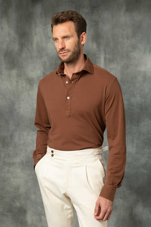 Polo popover marrone - Made in Italy