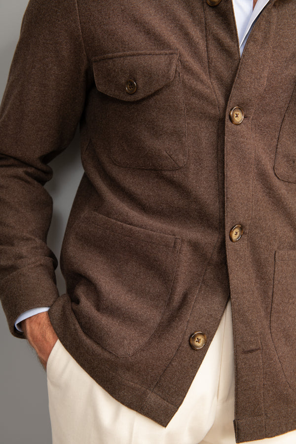 brown safari jacket, wool safari jacket, winter safari jacket, veste safari  marron, veste safari flanelle, flannel safari jacket, Italian Jacket, Veste Italienne, Giacca Italiana, giacca safari marrone