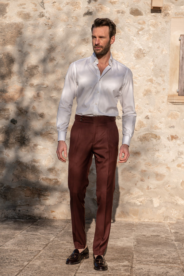 Pantalon bordeaux " Soragna Capsule Collection" - Made in Italy