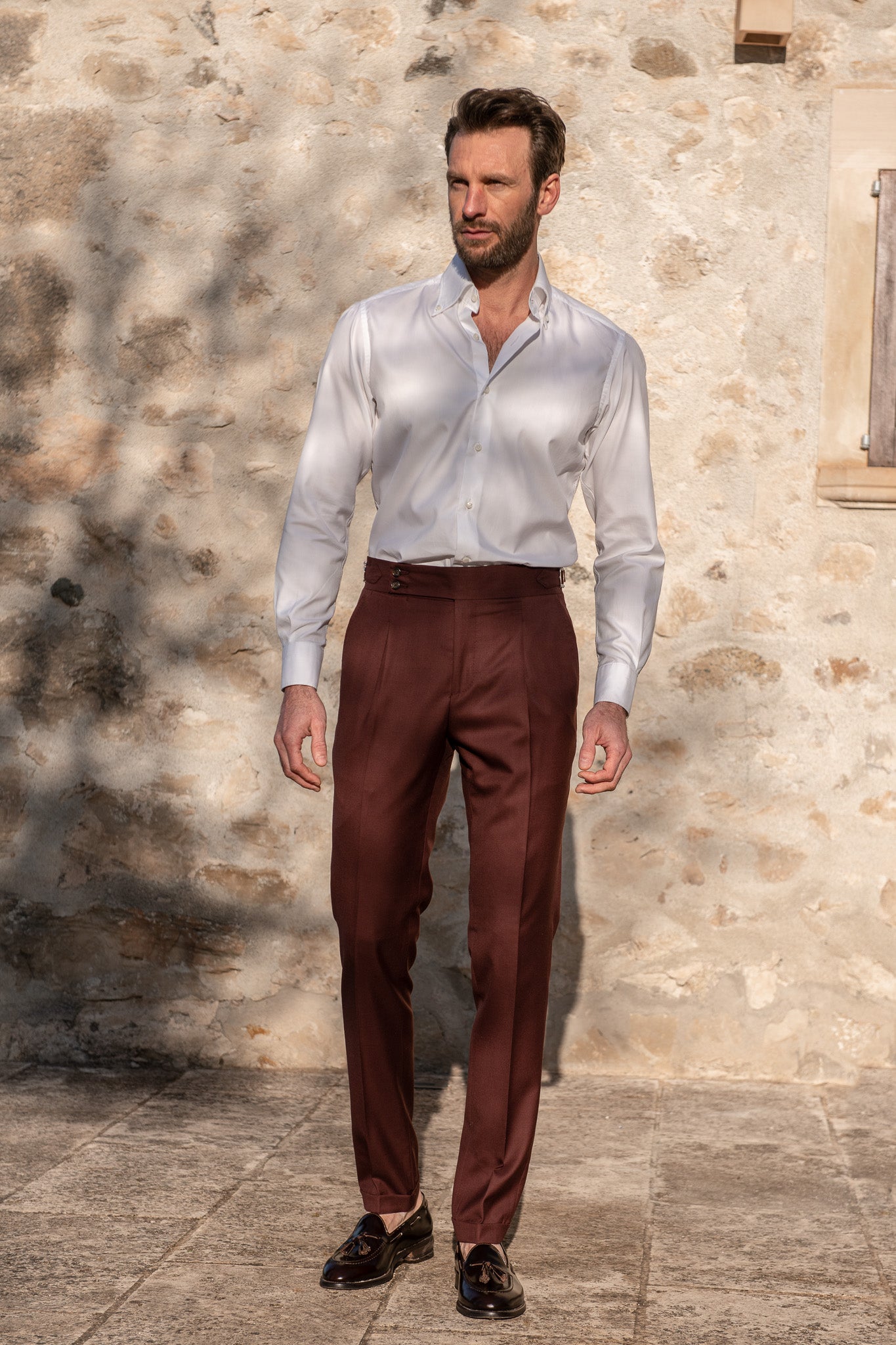 The Ultimate FallWinter Trouser  Burgundy Dress Pants from Two Suits   Well Built Style
