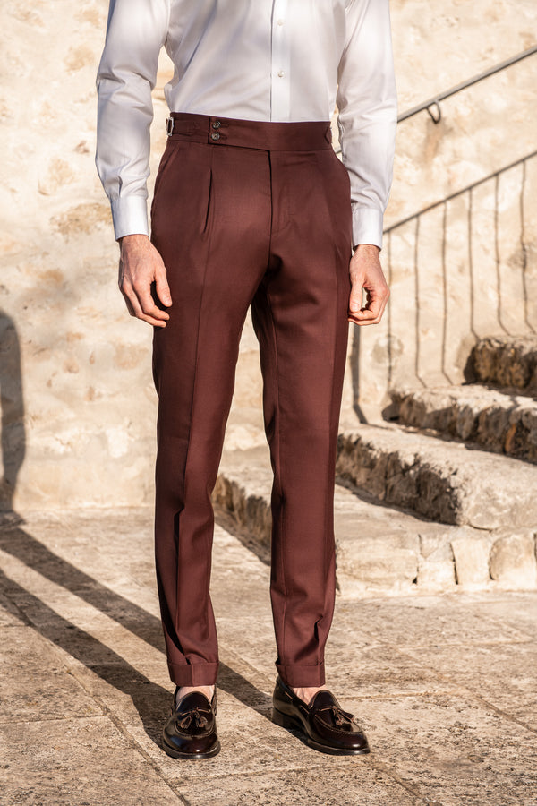 Burgundy trousers "Soragna Capsule Collection" - Made in Italy