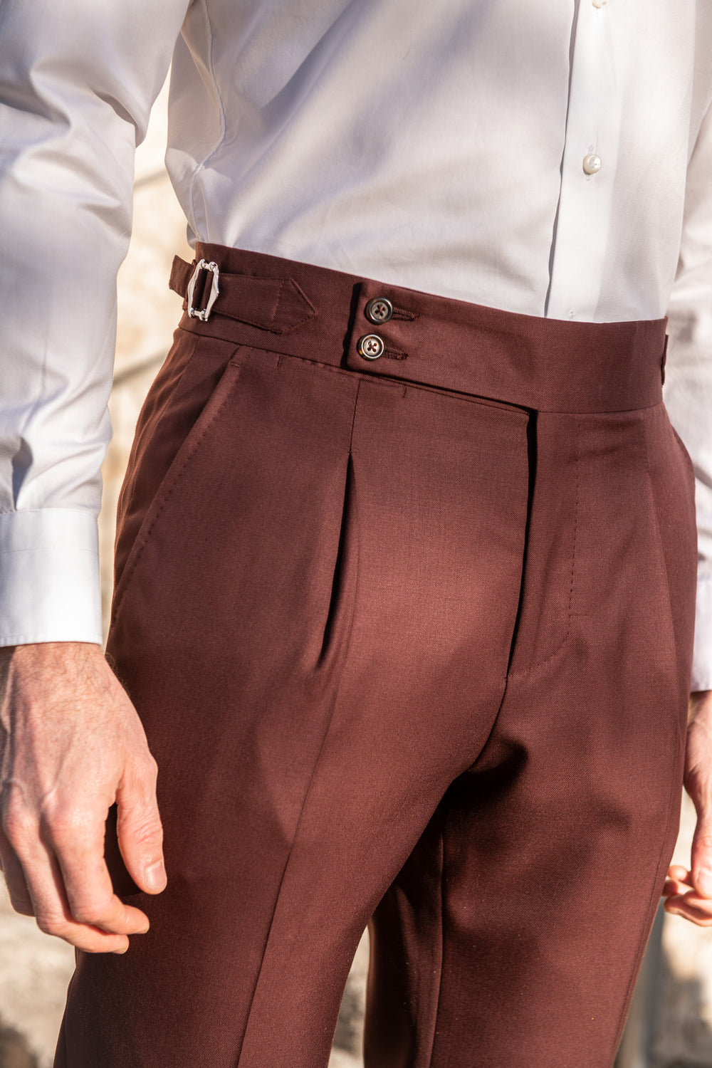 Pantalon bordeaux " Soragna Capsule Collection" - Made in Italy