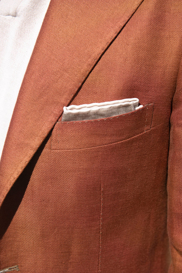 Terracotta Linen Jacket - Made in Italy