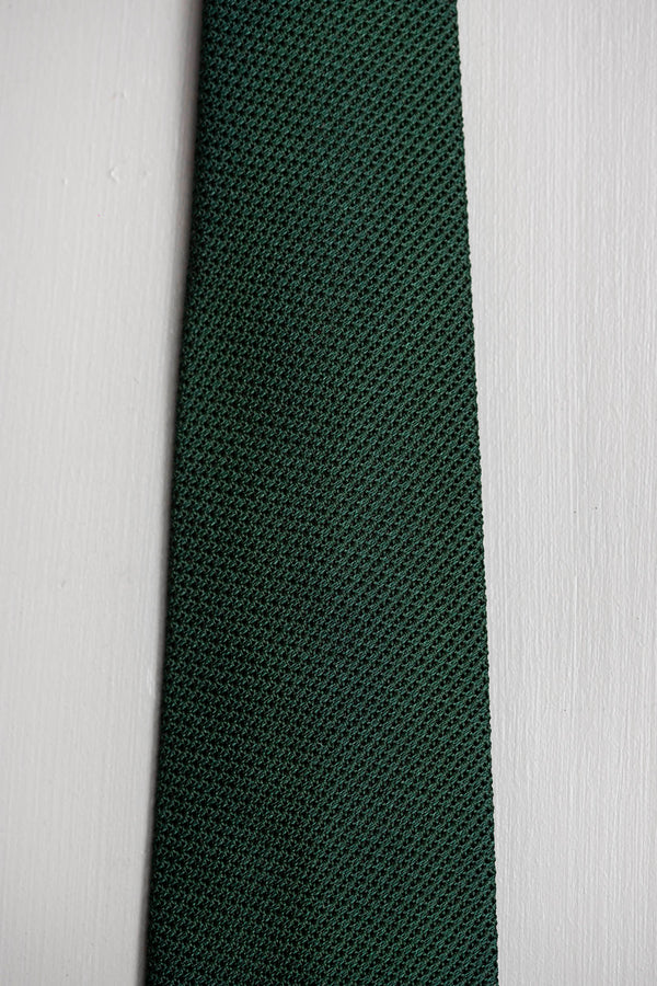 Green grenadine silk tie - Hand Made In Italy