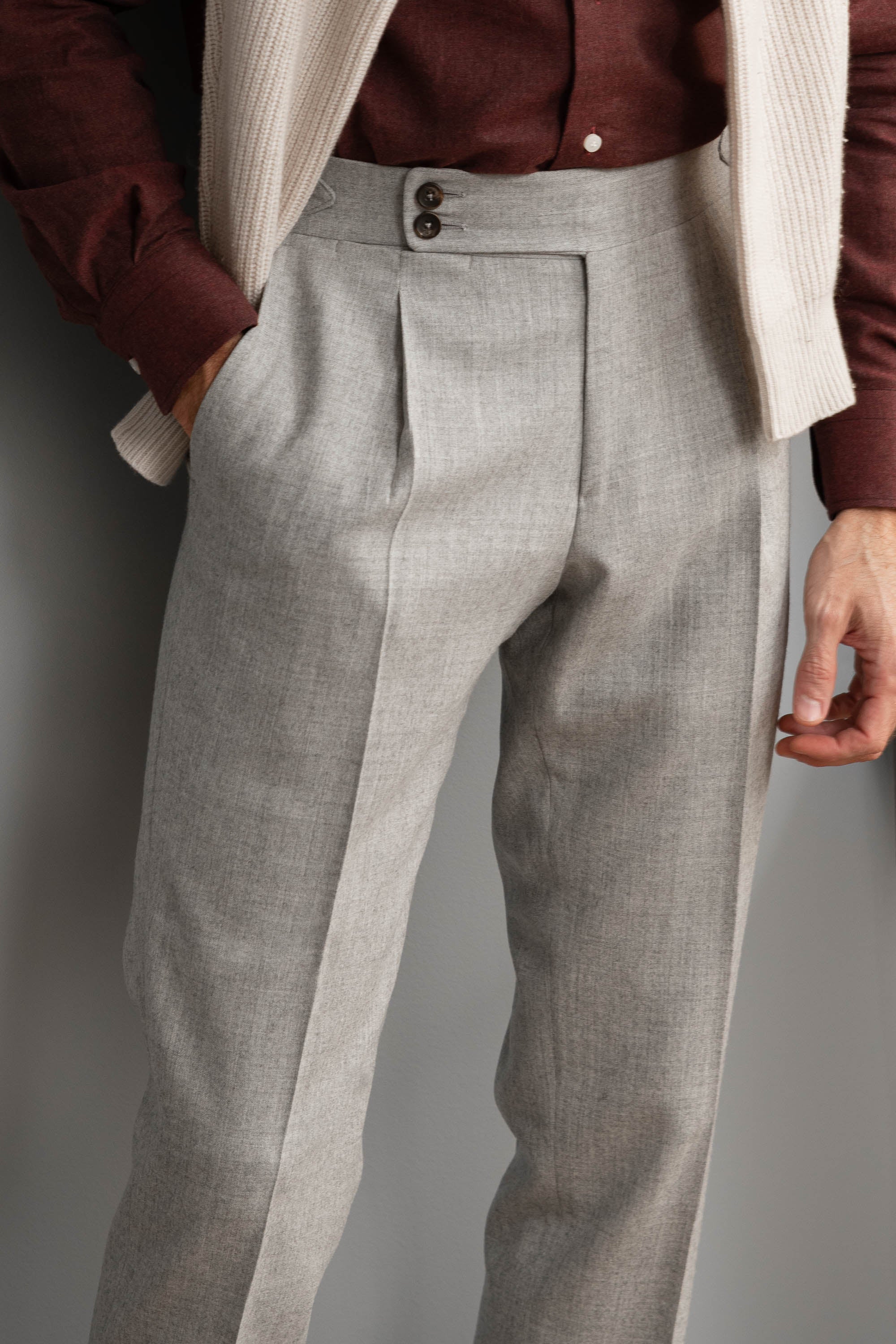Olney Classic Fit Flannel Trousers