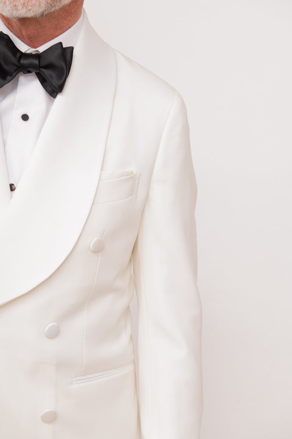 White double breasted tuxedo jacket - Made in Italy