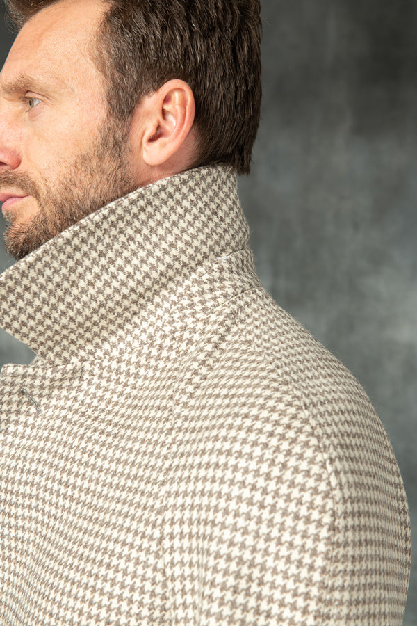 Houndstooth Raglan coat – Made in Italy