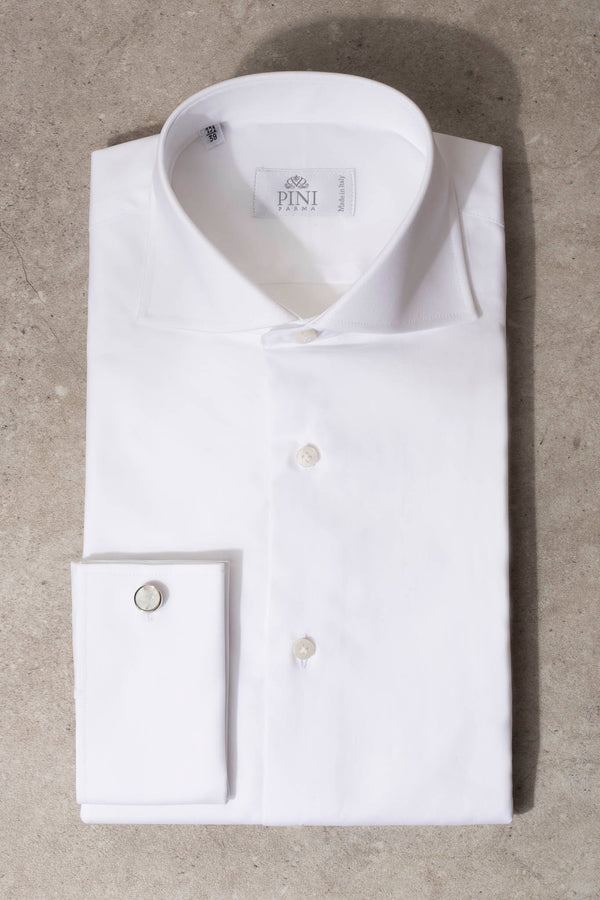 White Shirt with double cuff - Made In Italy - Pini Parma