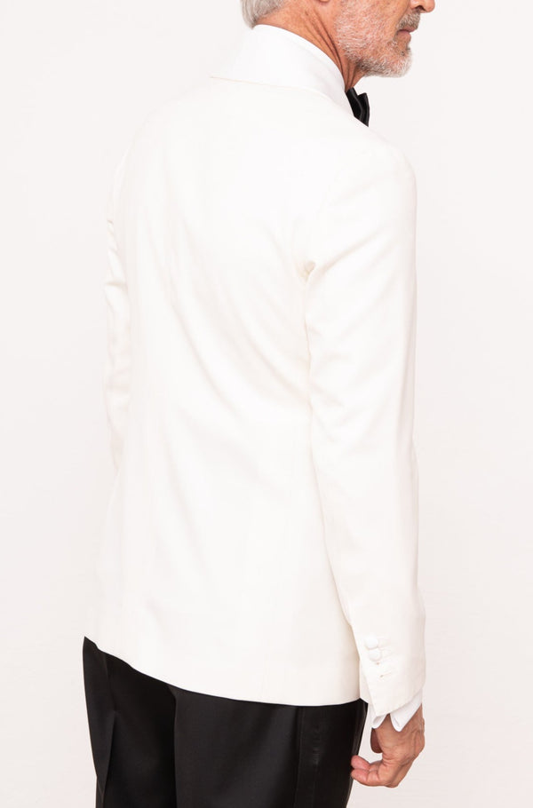 White double breasted tuxedo jacket - Made in Italy